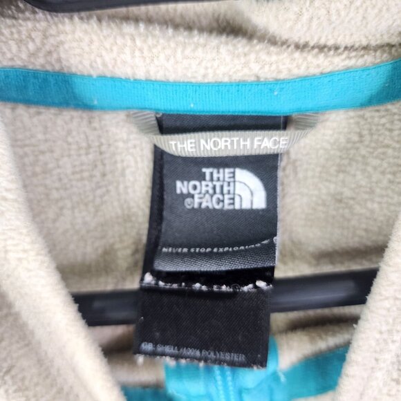 Womens Beige The North Face Fleece Pullover Sweatshirt 1/4 Zip Long Sleeve XL - Picture 9 of 14